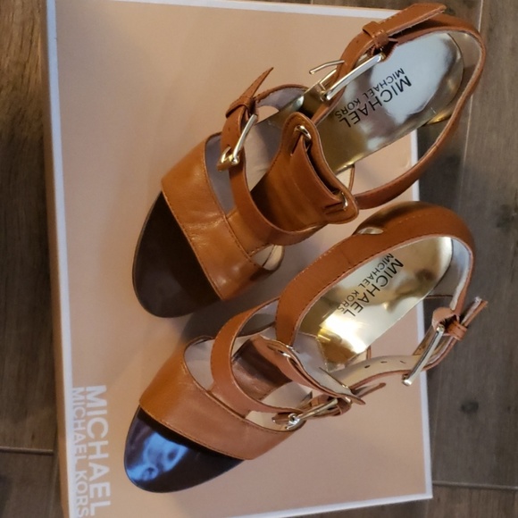Michael Kors Gansevoort Teak Platform Size 7 - Picture 5 of 13